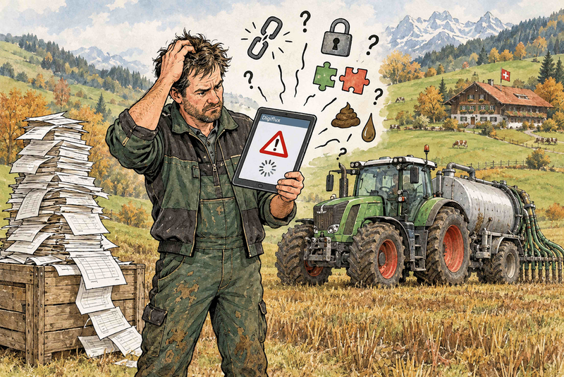 Certaines données, notamment les teneurs en nutriments du fumier, n’ont pas été reprises de Hoduflu dans Digiflux, empêchant le calcul des bilans de fertilisation. (Photo : kim)